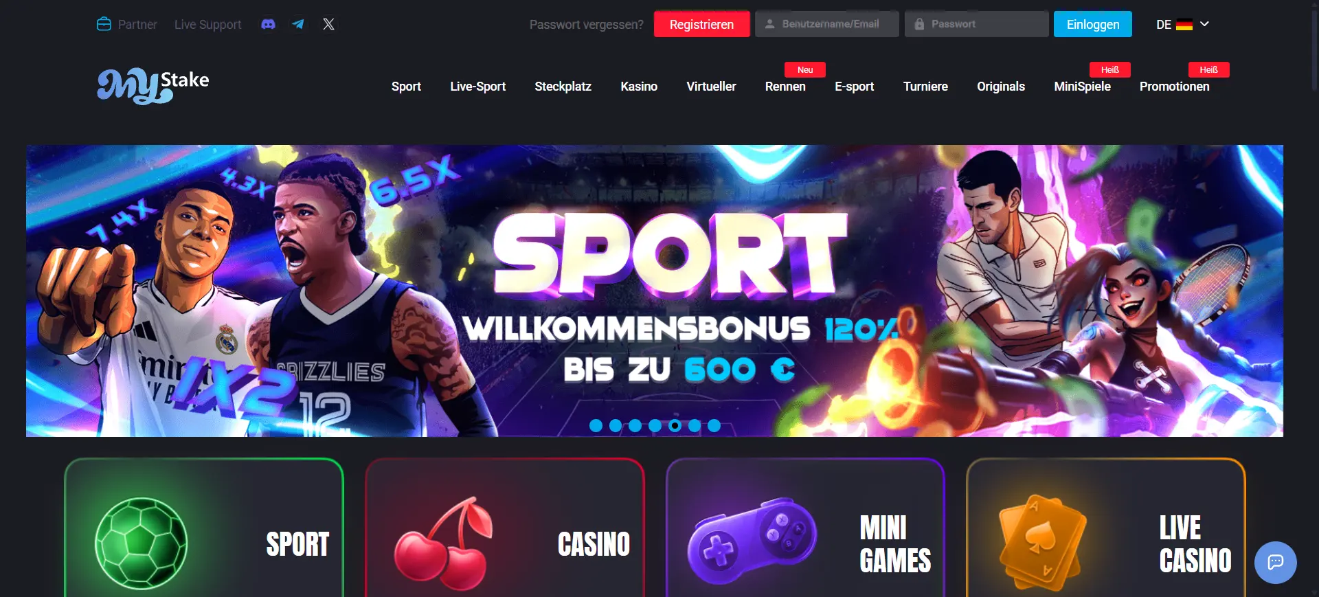MyStake Casino Screen